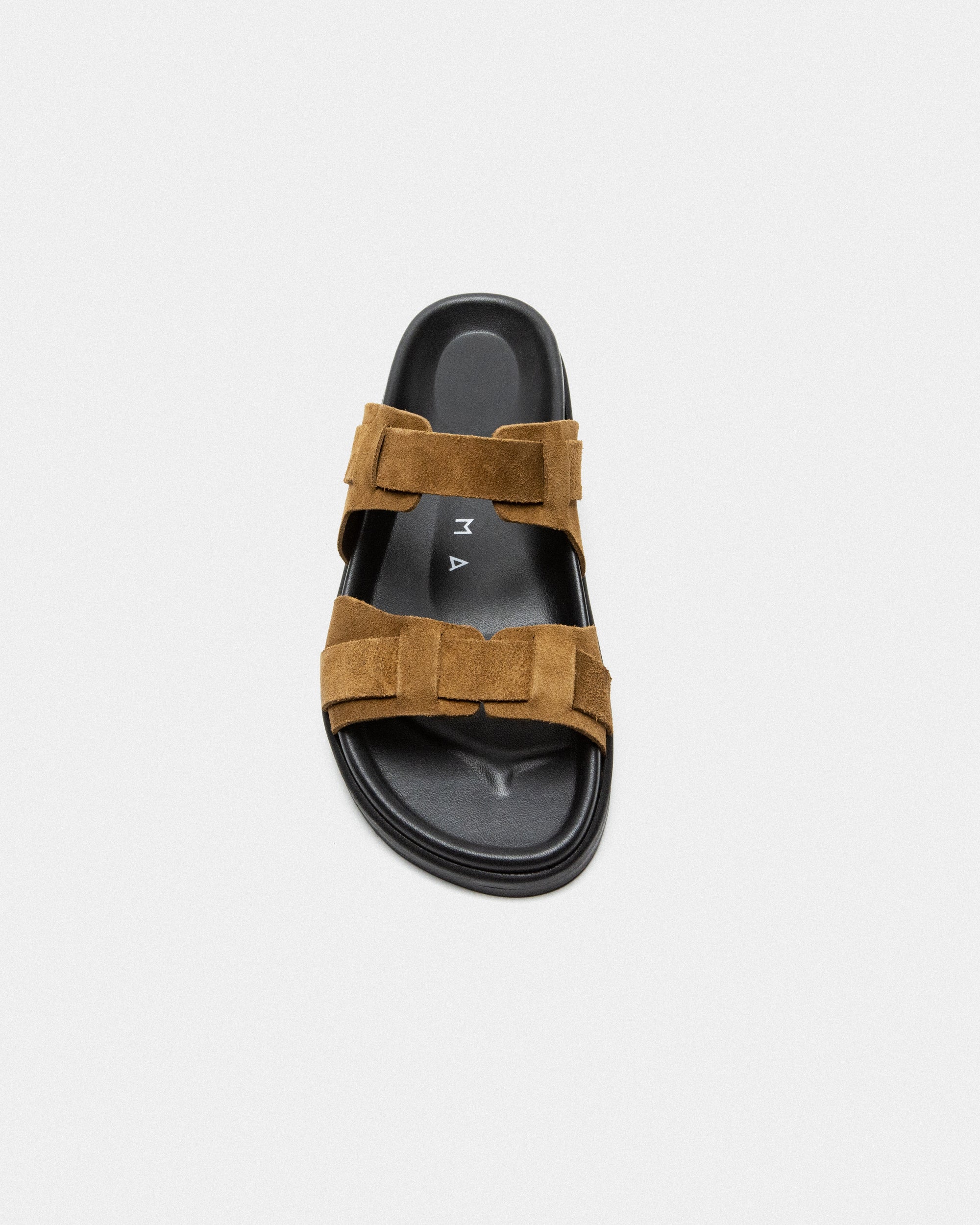 CORFU FOOTBED - BLACK/BROWN SUEDE
