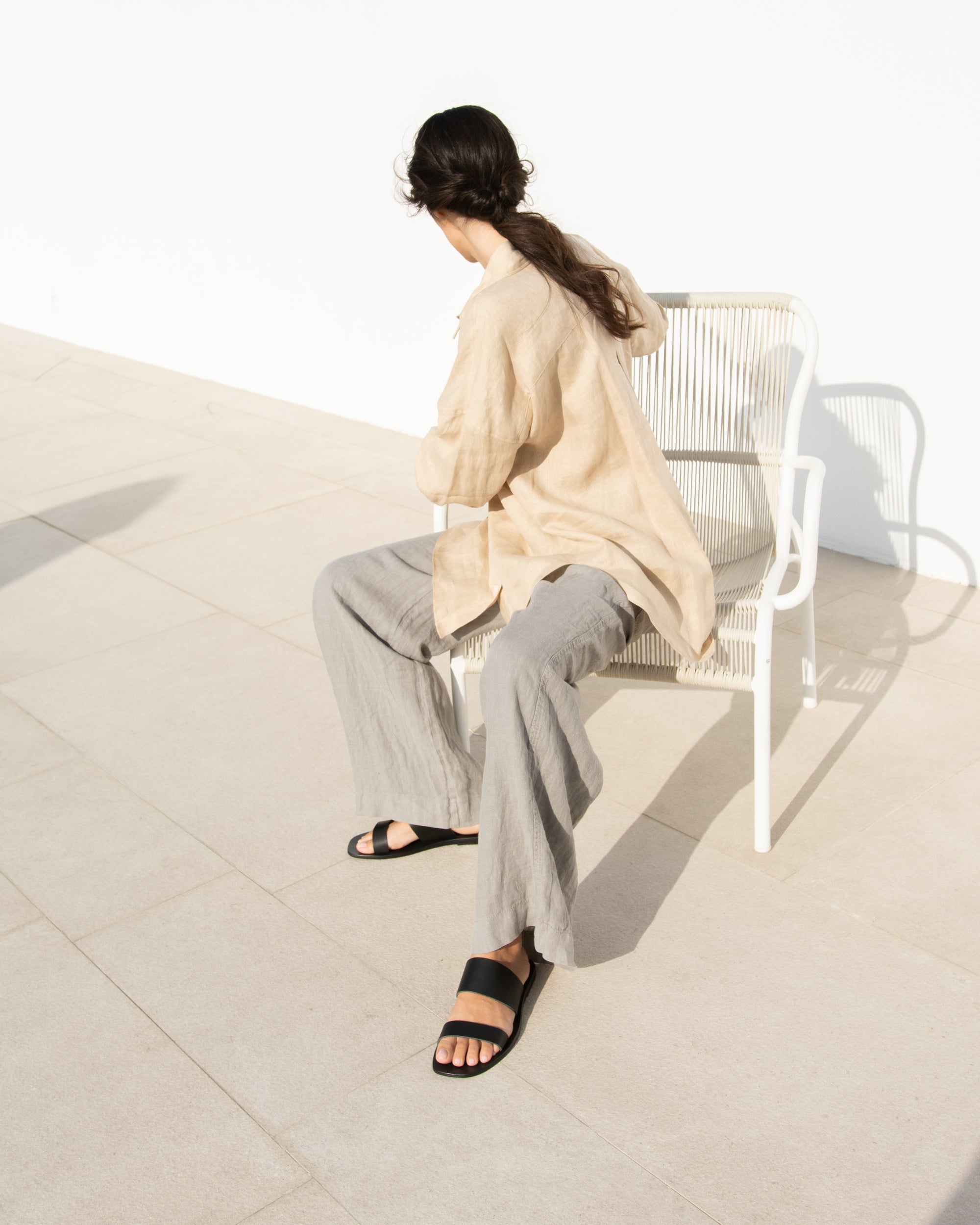 LEATHER SANDALS-FLAT SANDALS-KYMA SANDALS-STRAPPY SANDALS-BLACK