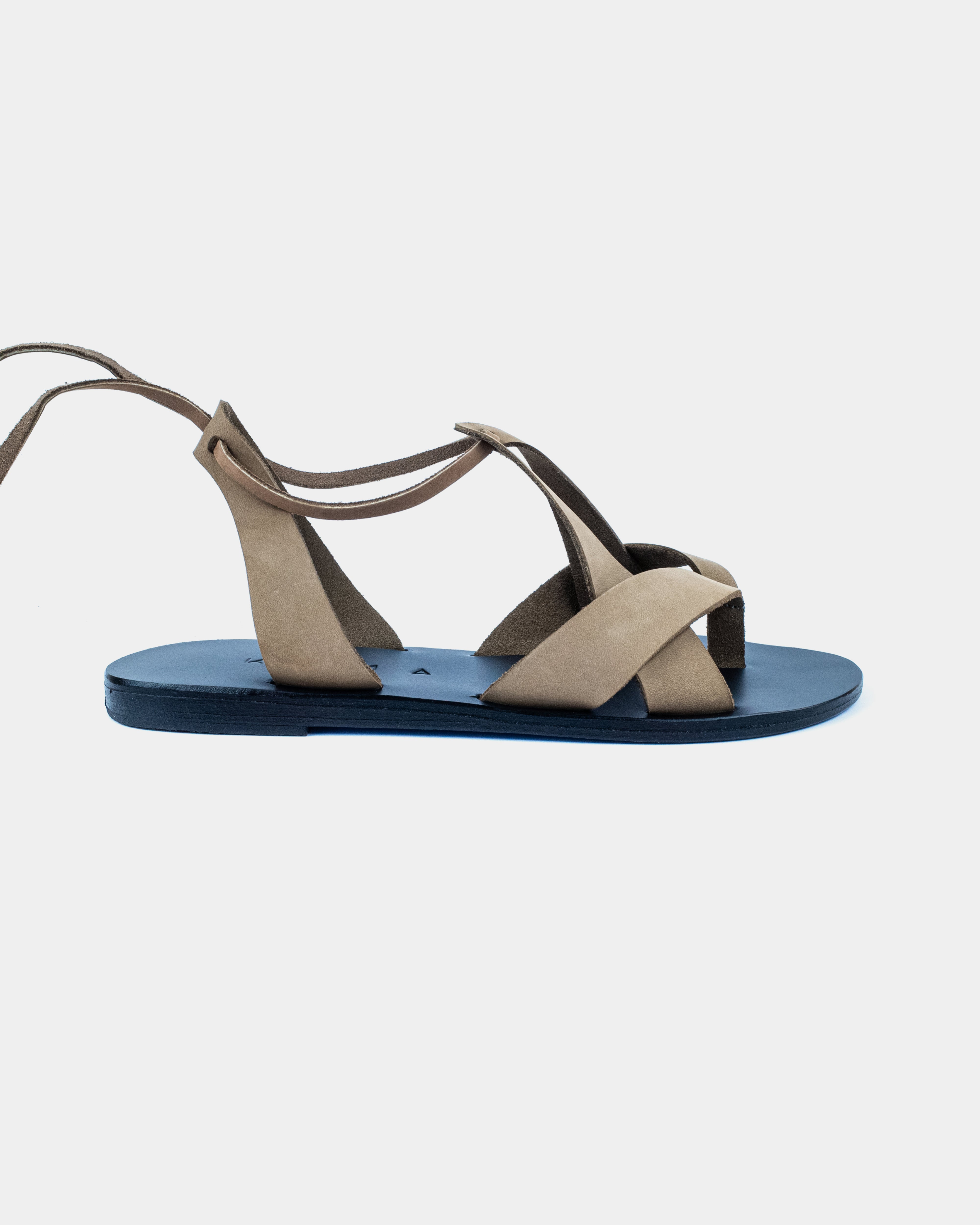 LEATHER SANDALS-FLAT SANDALS-KYMA SANDALS-STRAPPY SANDALS-OLIVE