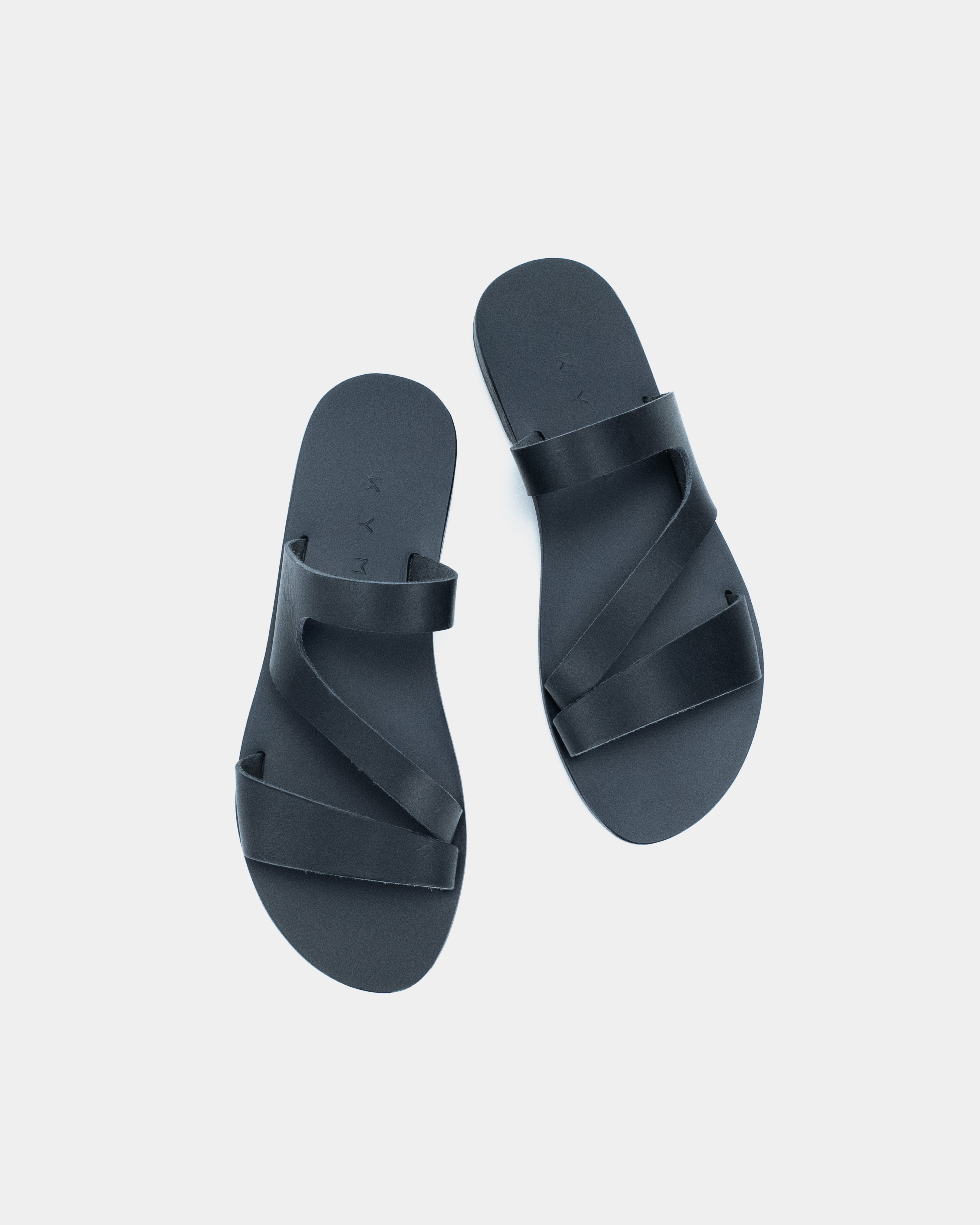 LEATHER SANDALS-FLAT SANDALS-KYMA SANDALS-STRAPPY SANDALS-BLACK