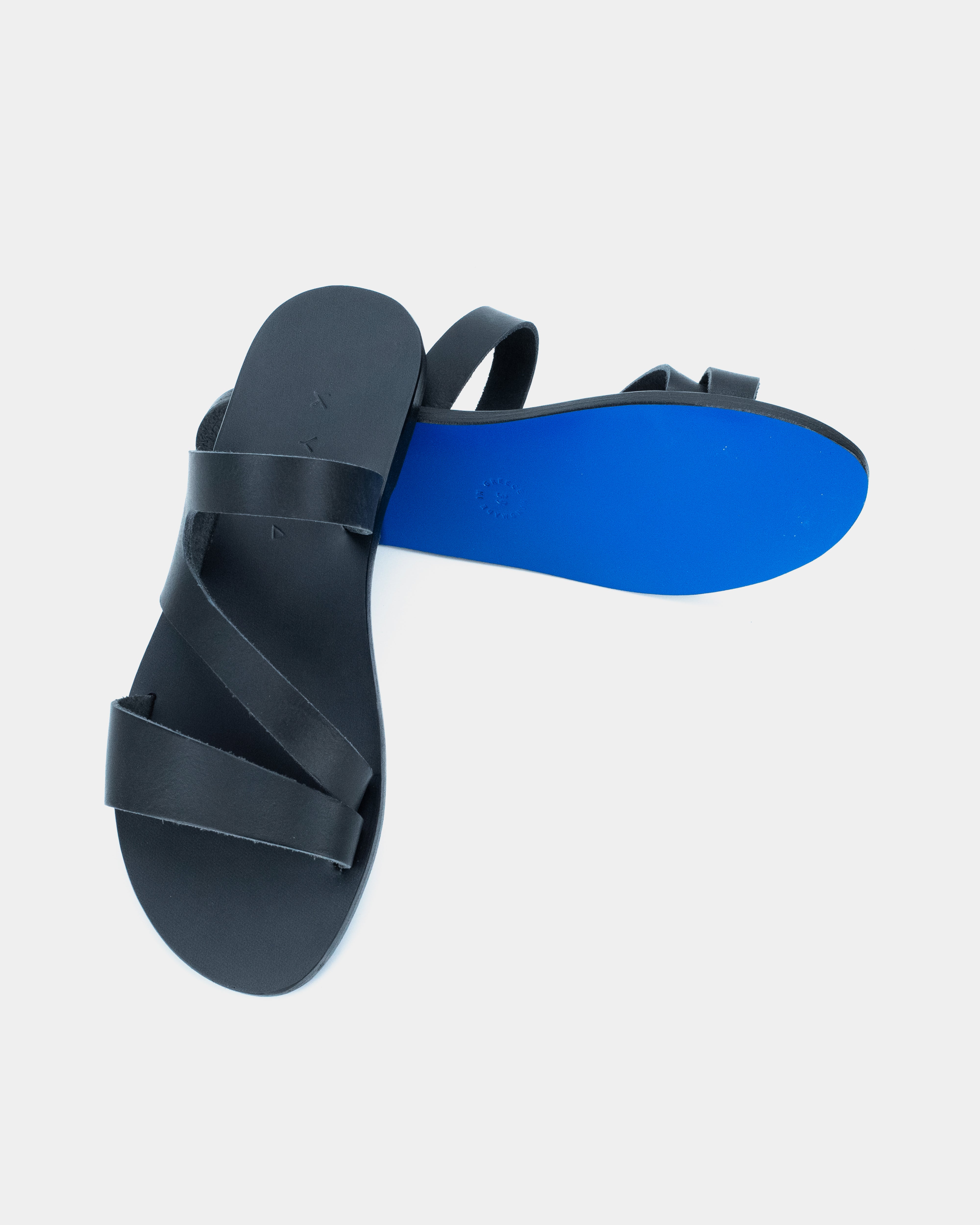 LEATHER SANDALS-FLAT SANDALS-KYMA SANDALS-STRAPPY SANDALS-BLACK