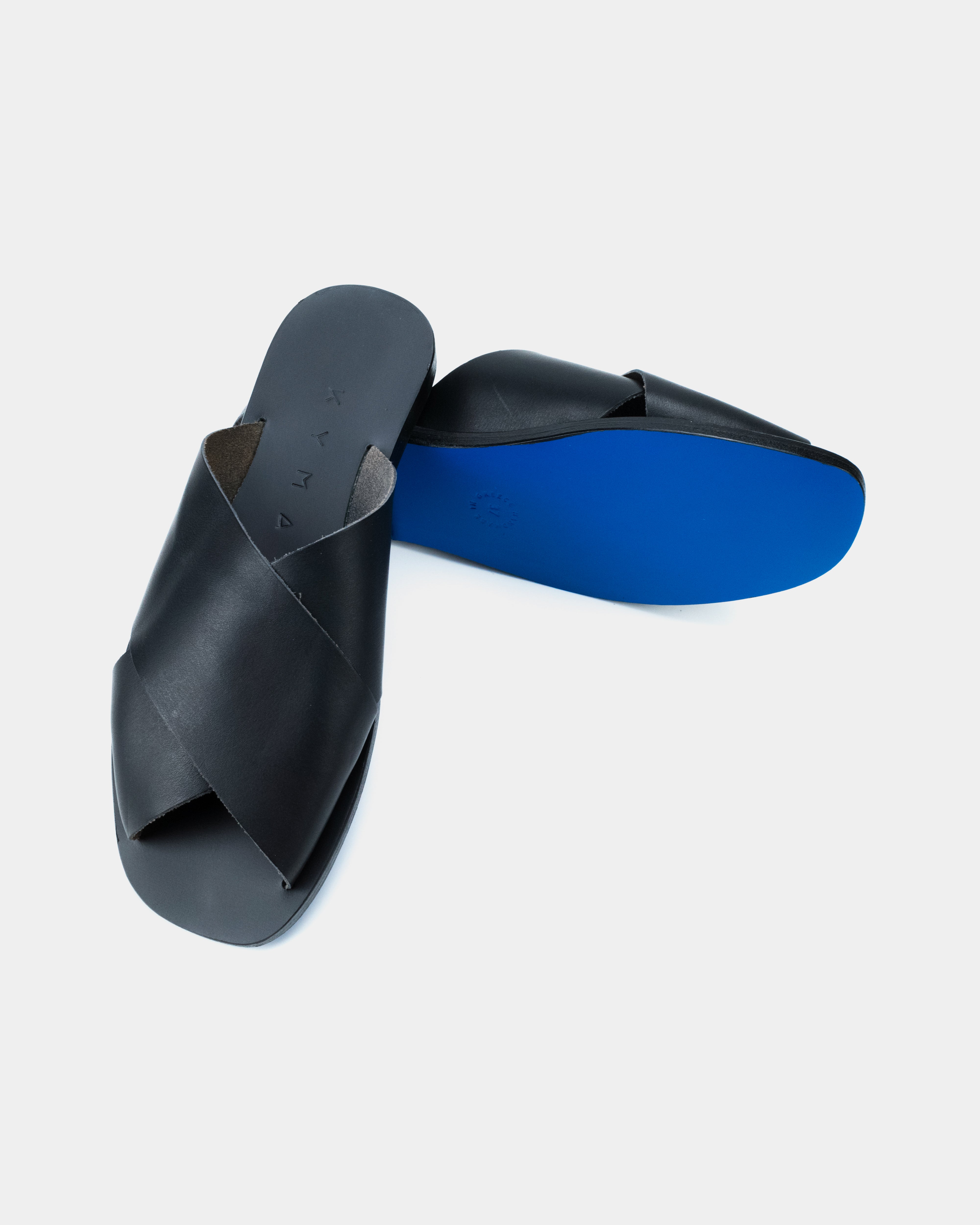 LEATHER SANDALS-FLAT SANDALS-KYMA SANDALS-STRAPPY SANDALS-BLACK