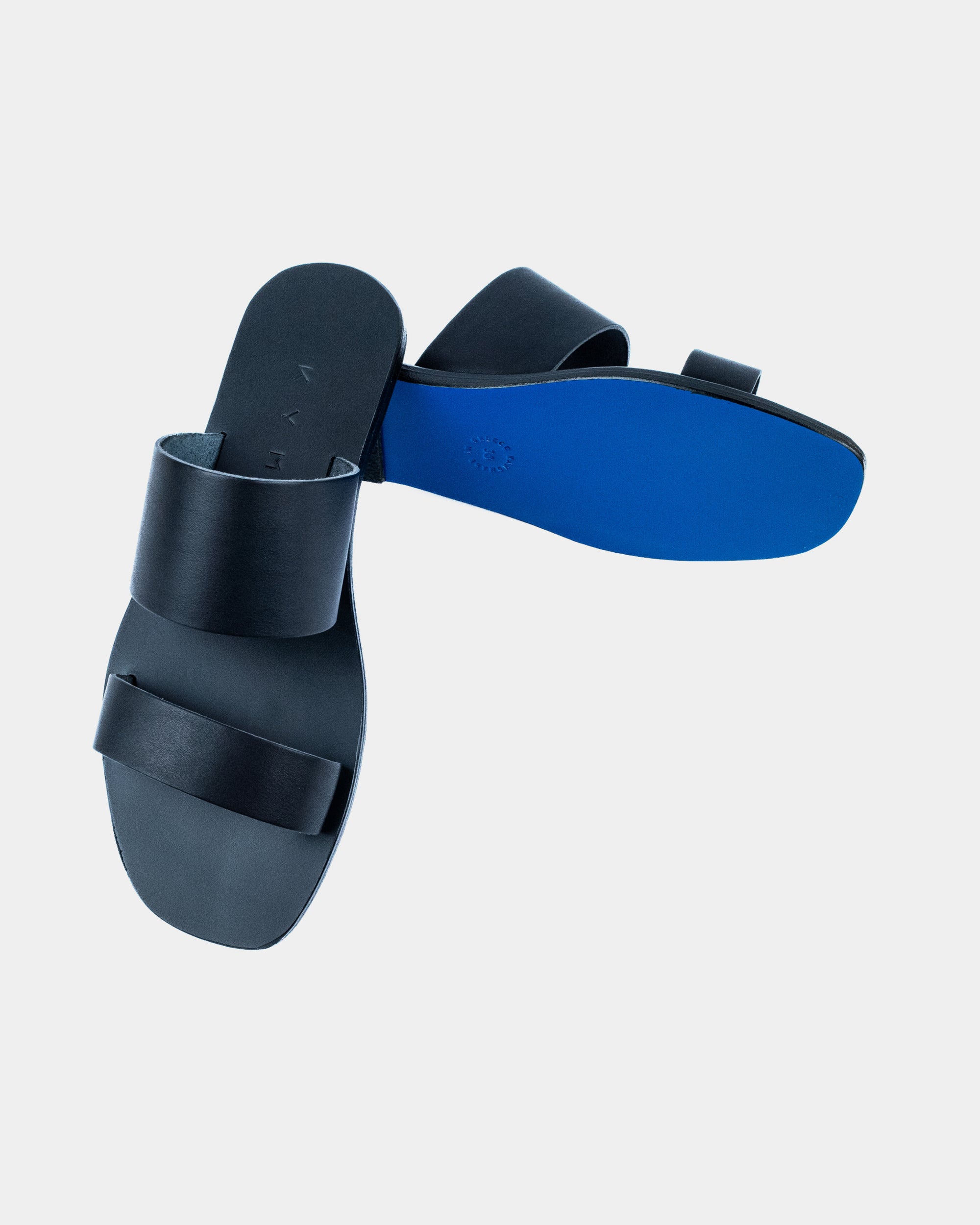 LEATHER SANDALS-FLAT SANDALS-KYMA SANDALS-STRAPPY SANDALS-BLACK