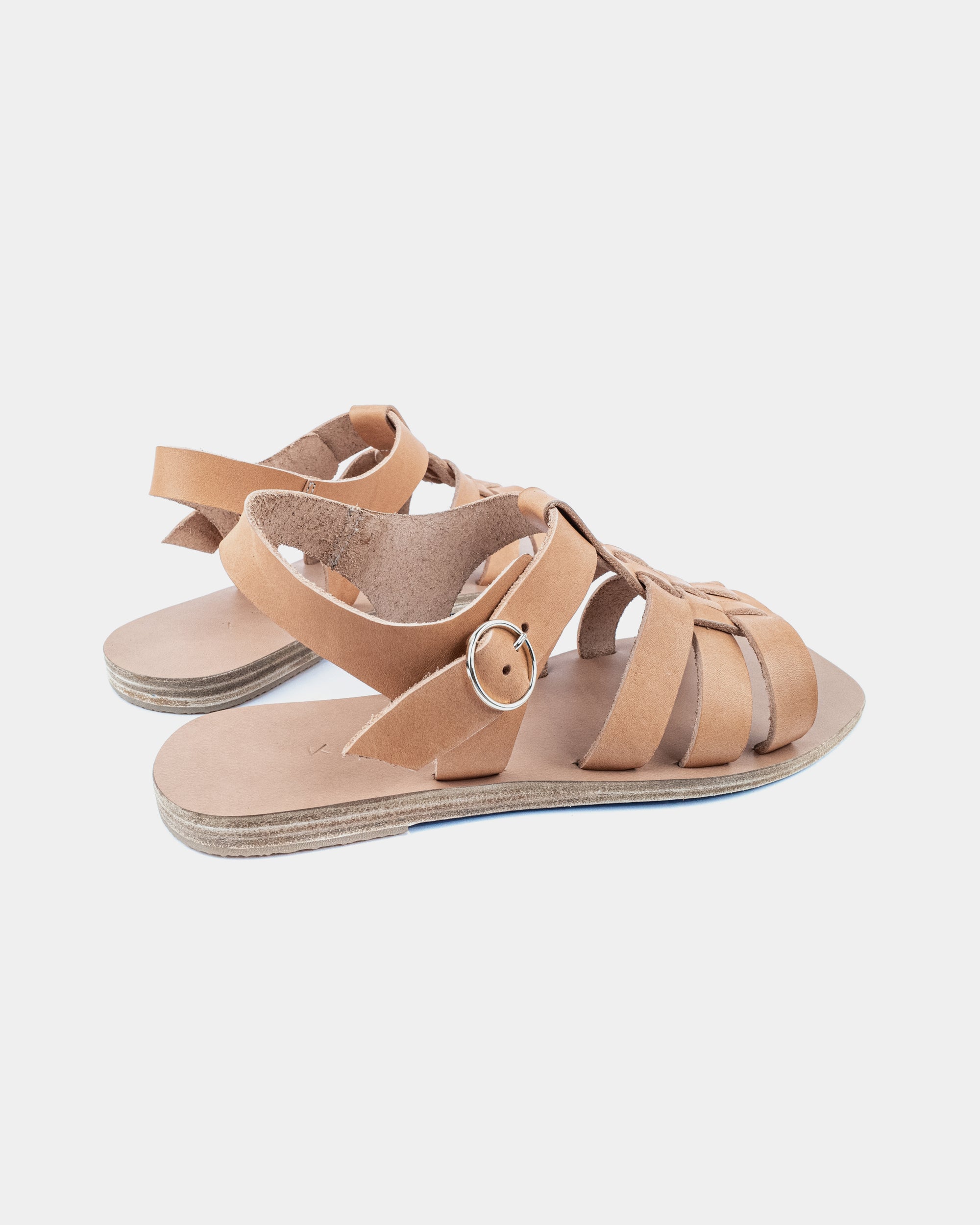 LEATHER SANDALS-FLAT SANDALS-KYMA SANDALS-STRAPPY SANDALS-TAN