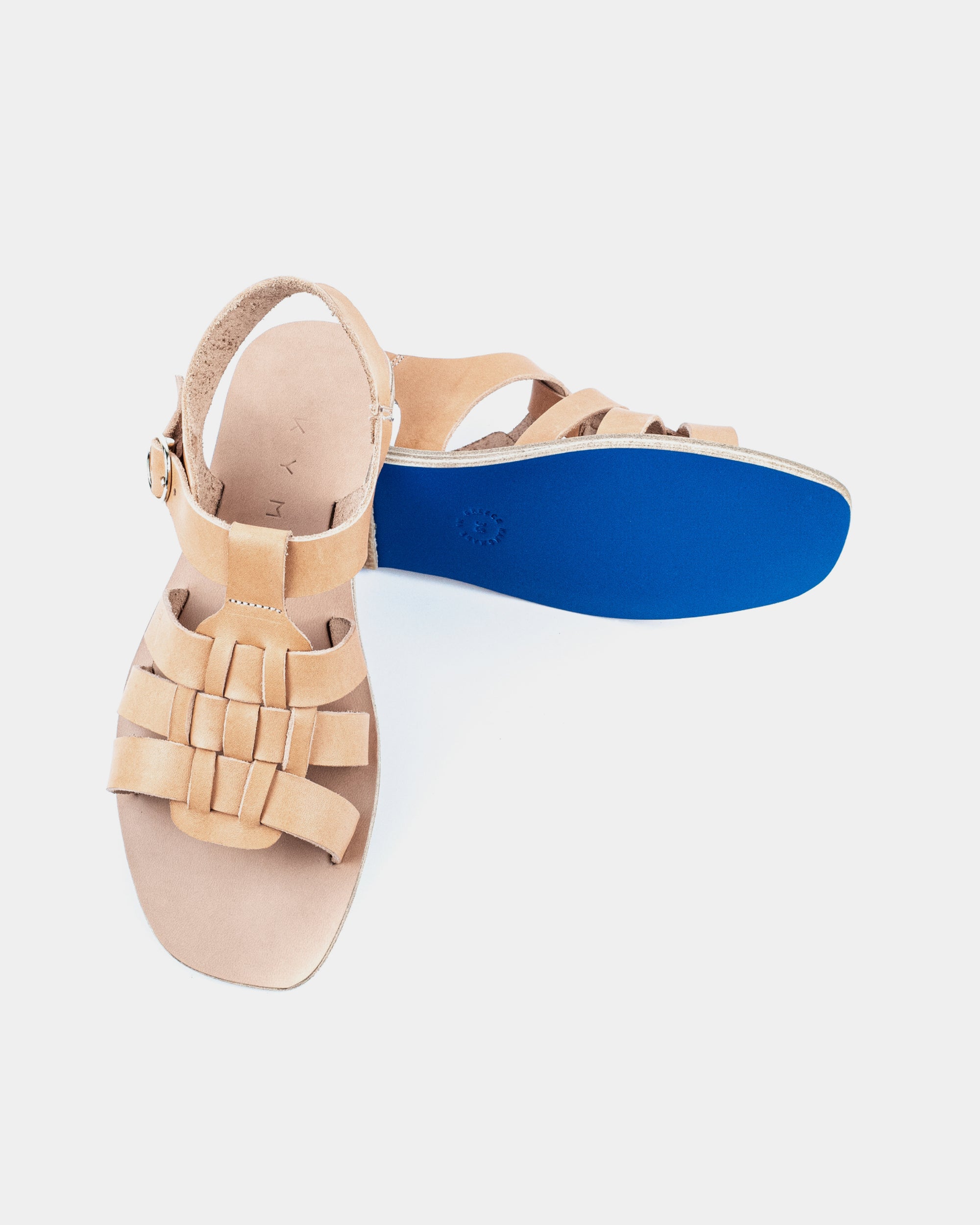 LEATHER SANDALS-FLAT SANDALS-KYMA SANDALS-STRAPPY SANDALS-TAN