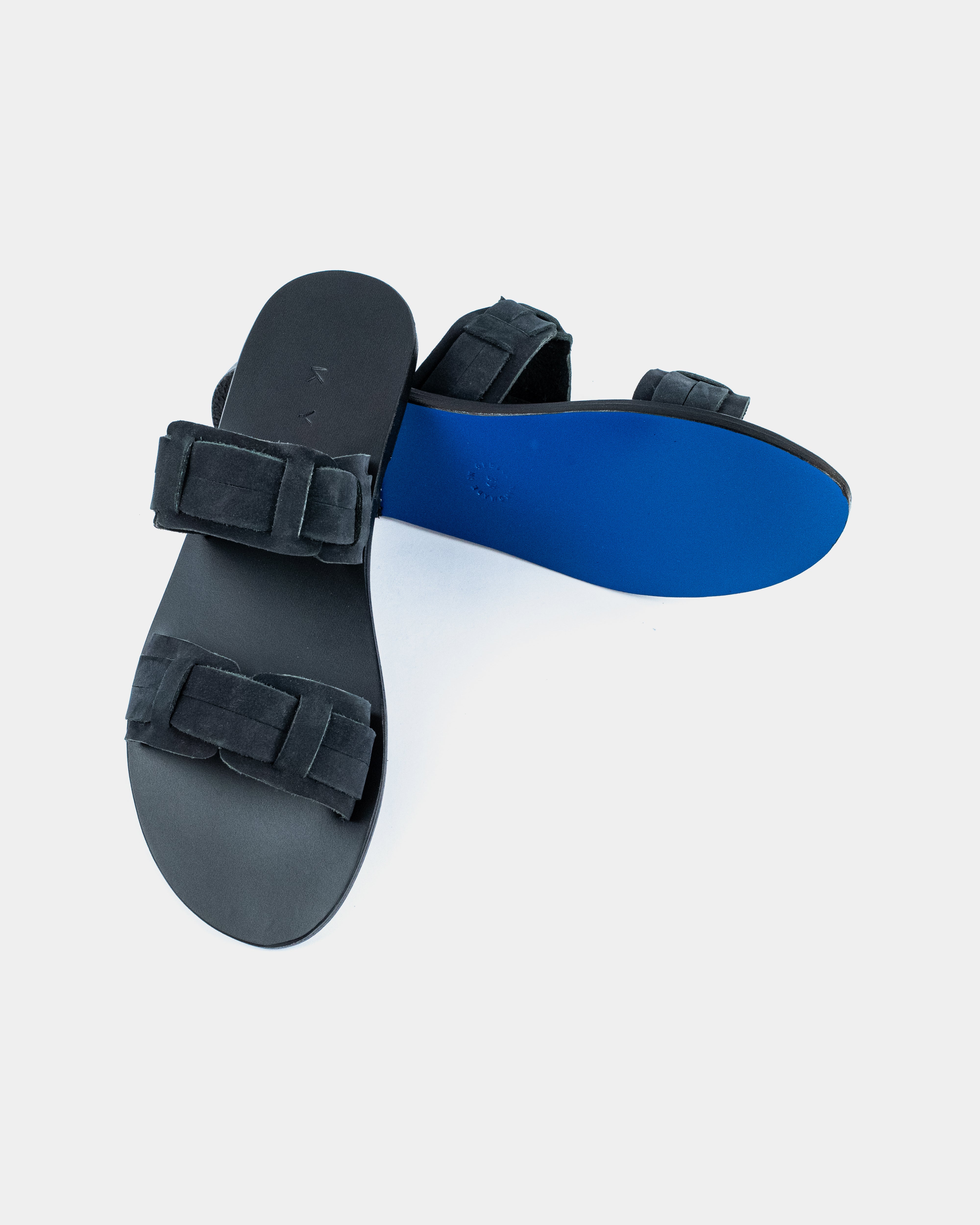 LEATHER SANDALS-FLAT SANDALS-KYMA SANDALS-STRAPPY SANDALS-BLACK