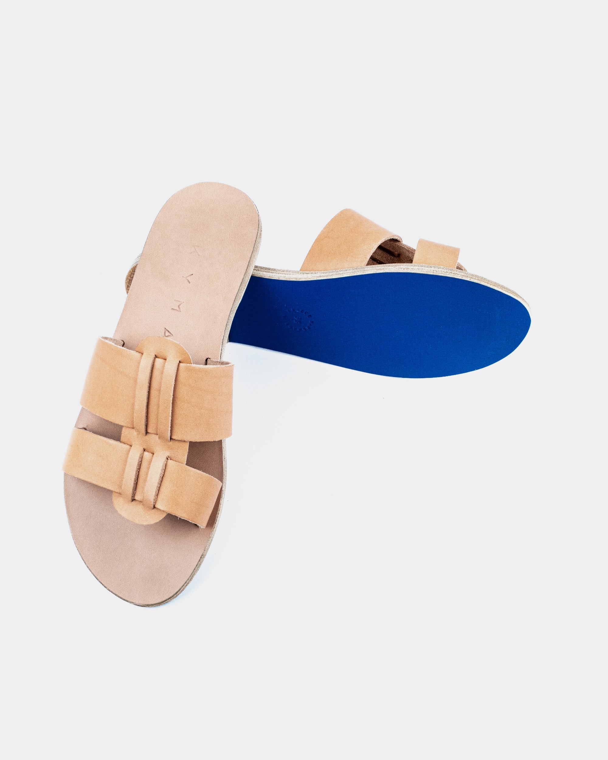 LEATHER SANDALS-FLAT SANDALS-KYMA SANDALS-STRAPPY SANDALS-TAN