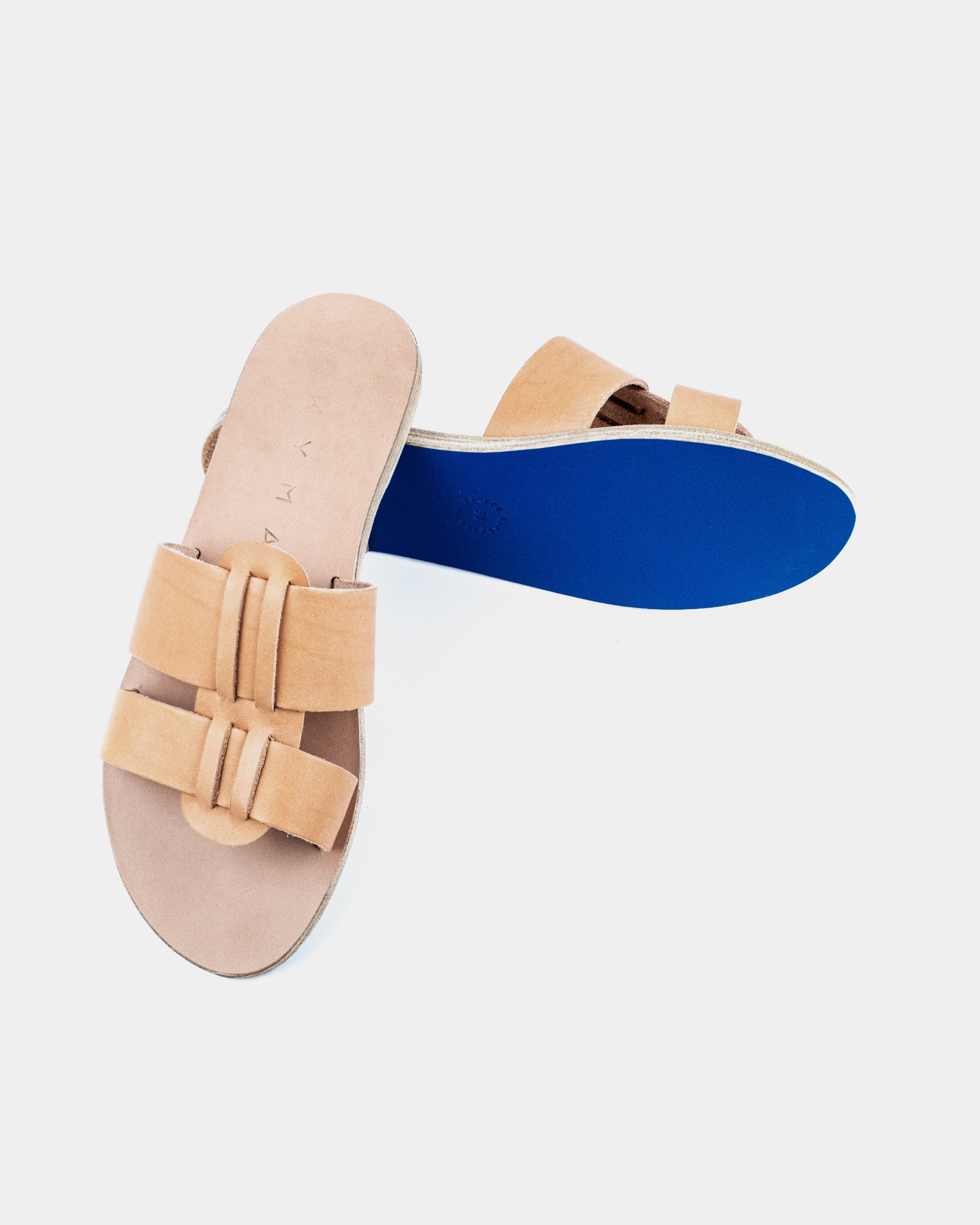 LEATHER SANDALS-FLAT SANDALS-KYMA SANDALS-STRAPPY SANDALS-TAN