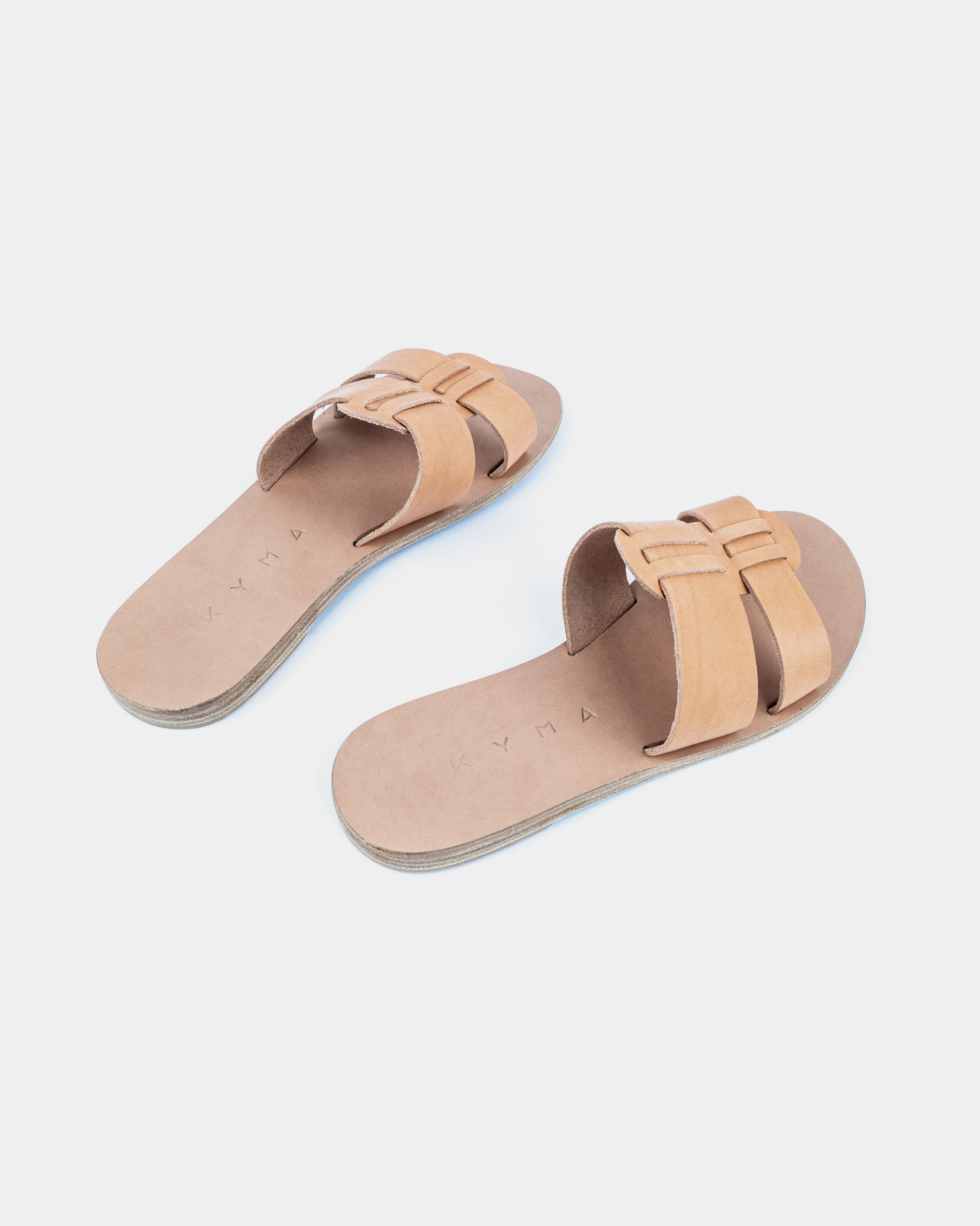 LEATHER SANDALS-FLAT SANDALS-KYMA SANDALS-STRAPPY SANDALS-TAN