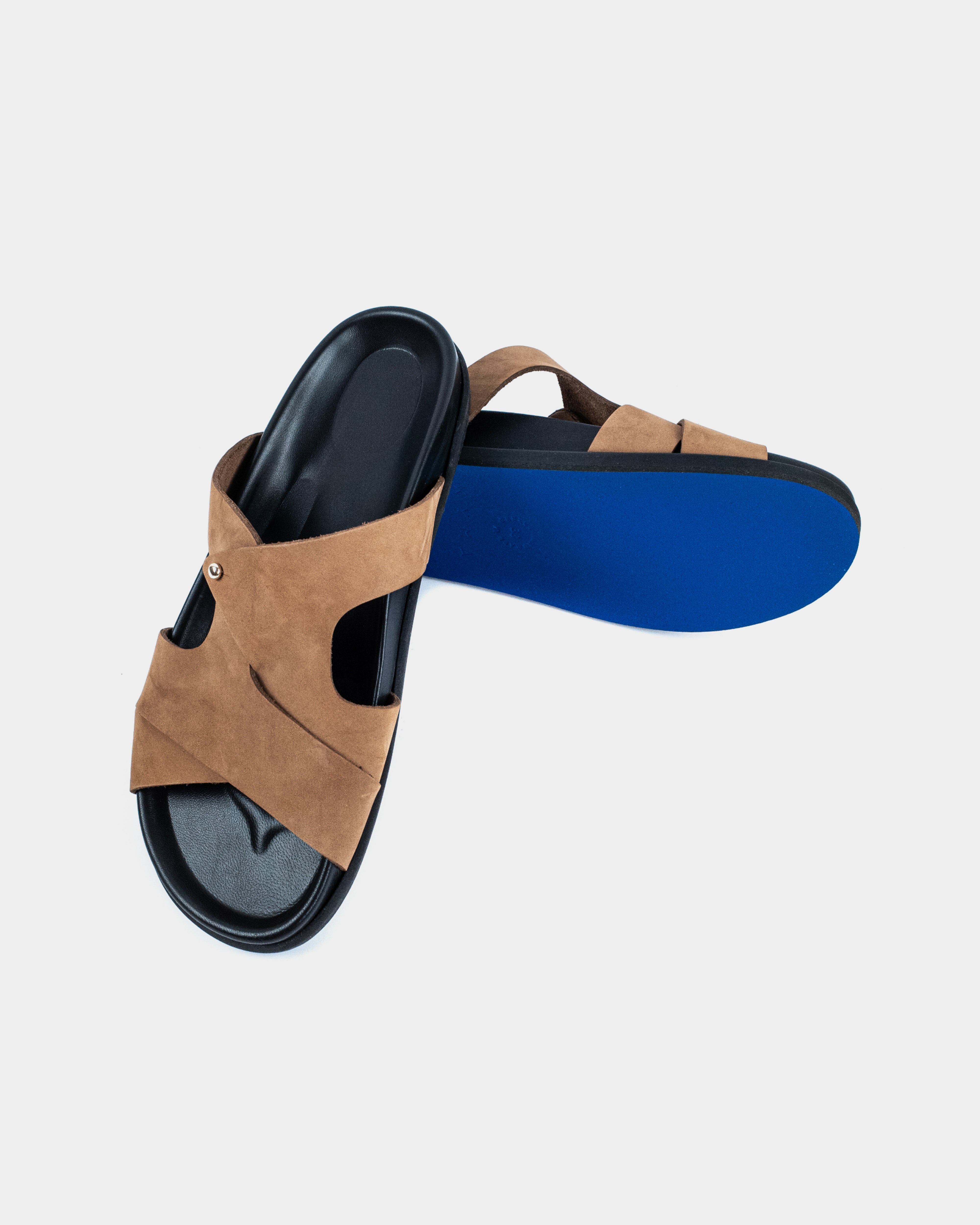 LEATHER SANDALS-FLAT SANDALS-KYMA SANDALS-STRAPPY SANDALS-LIGHT BROWN