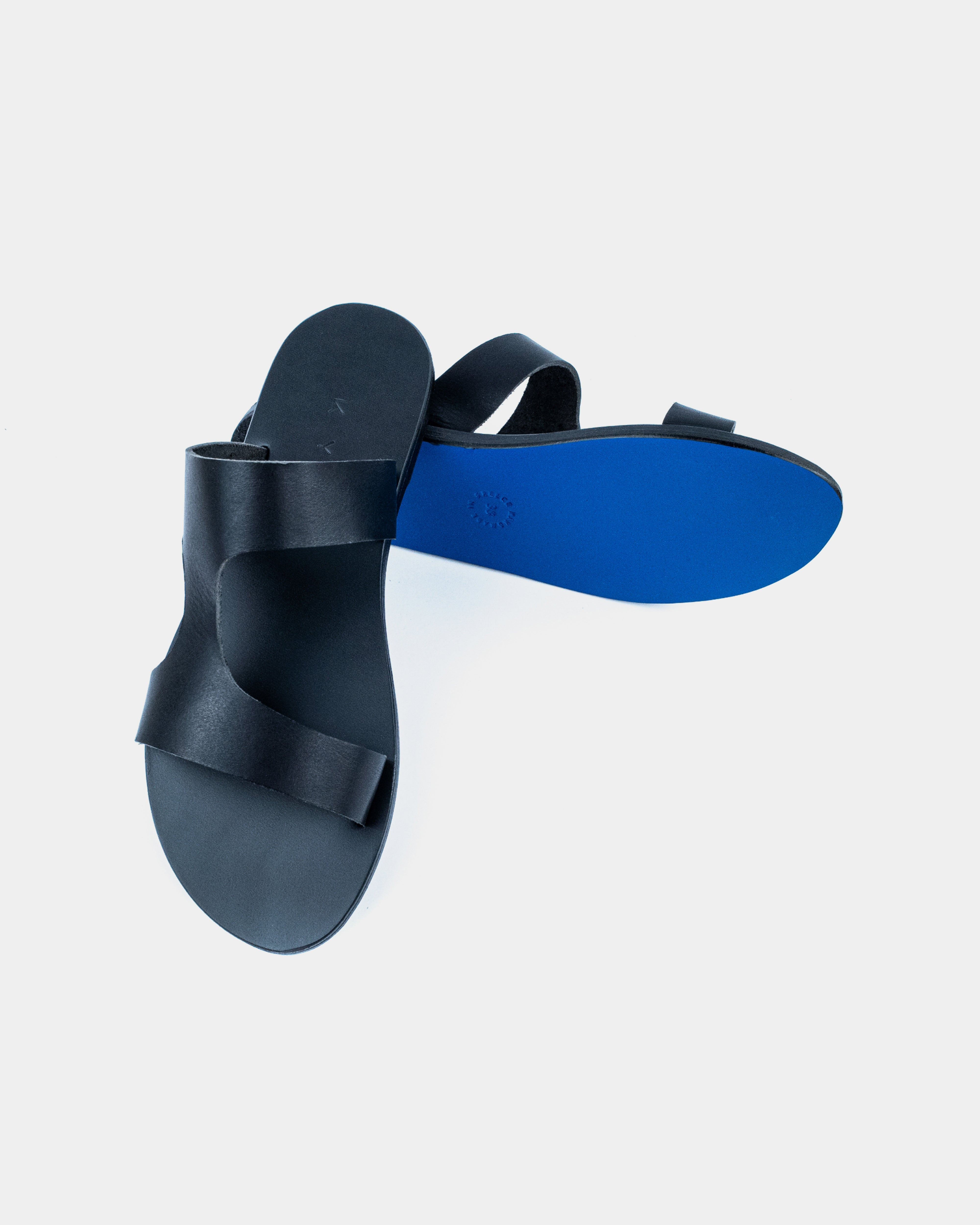 LEATHER SANDALS-FLAT SANDALS-KYMA SANDALS-STRAPPY SANDALS-BLACK