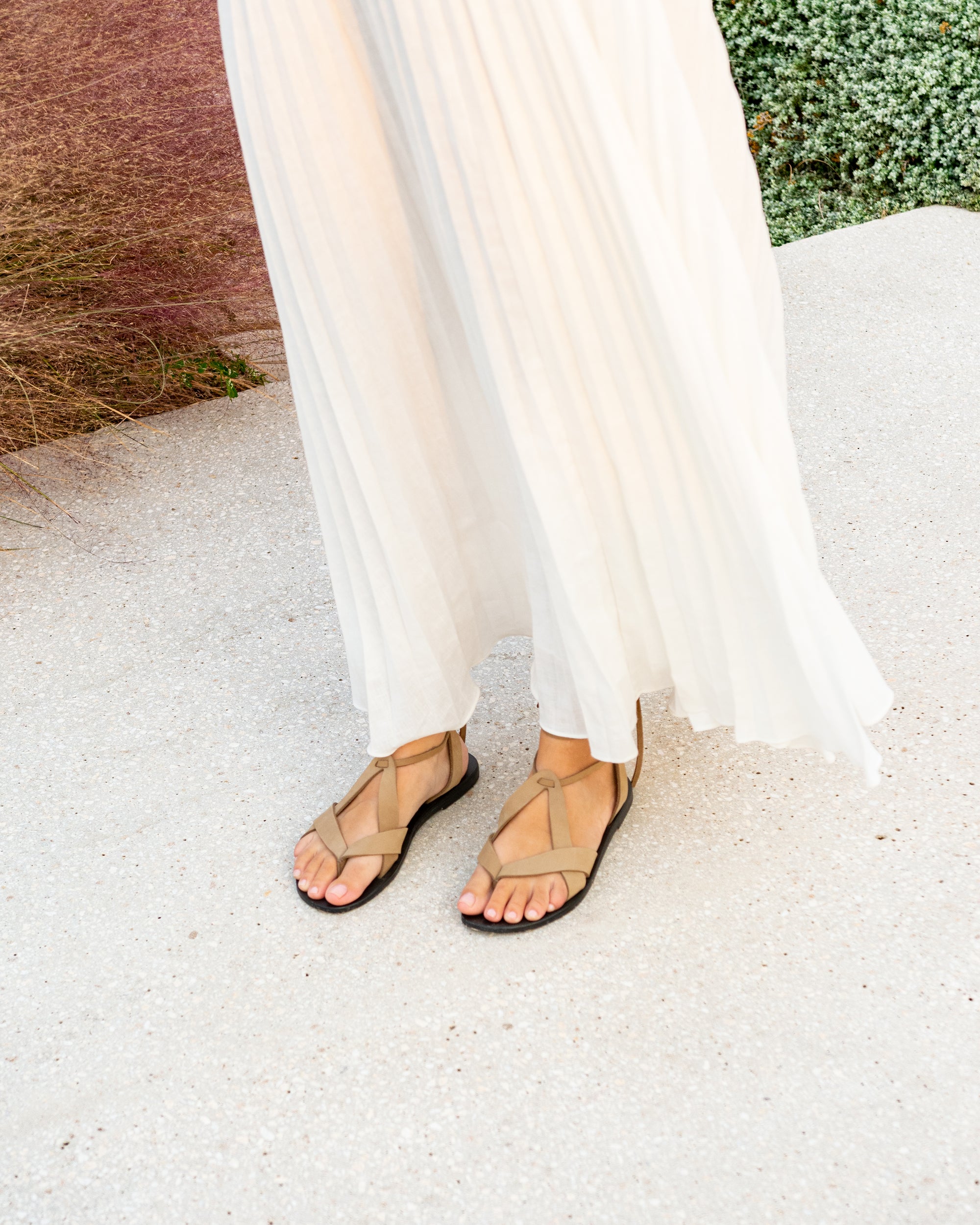 LEATHER SANDALS-FLAT SANDALS-KYMA SANDALS-STRAPPY SANDALS-OLIVE