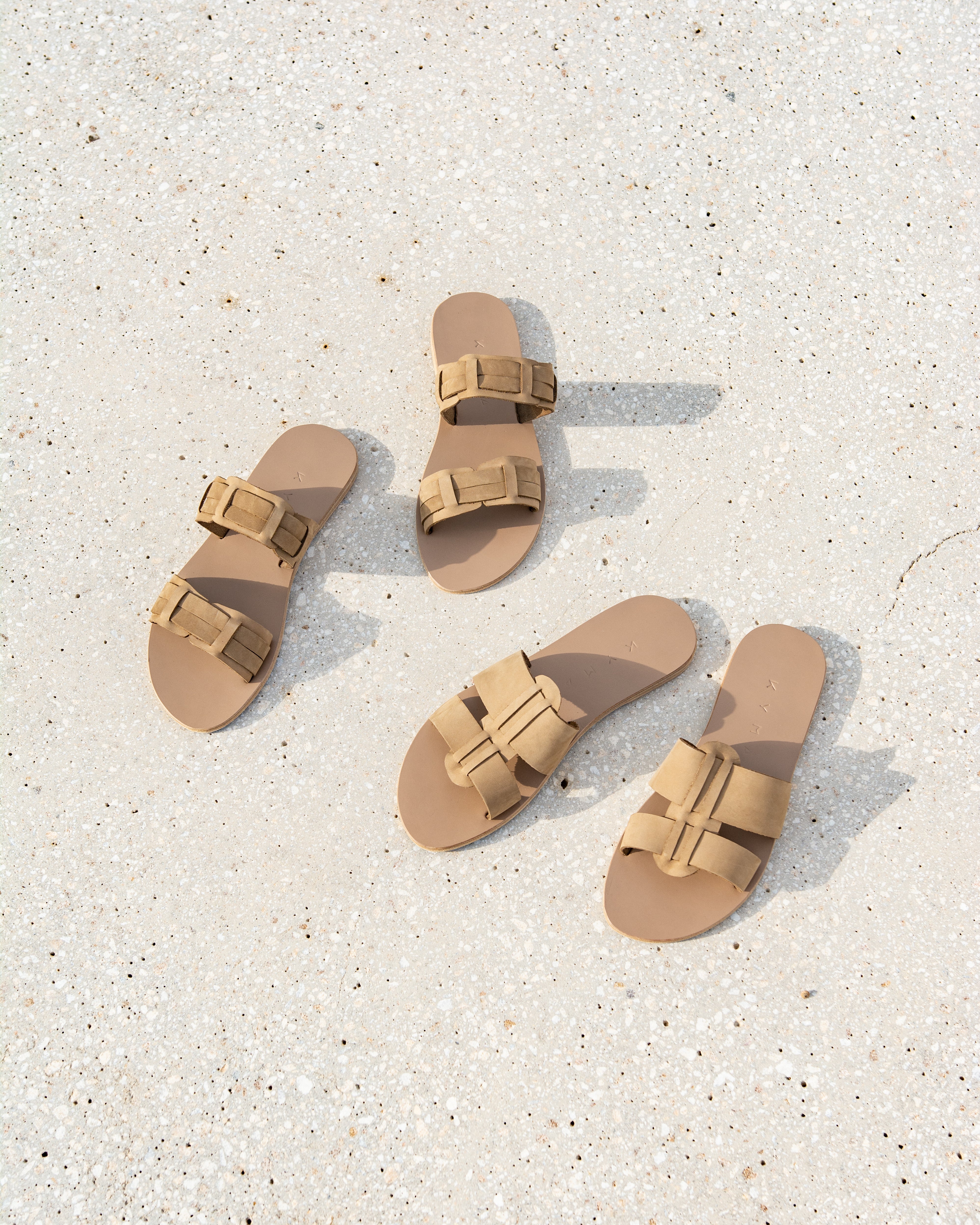 LEATHER SANDALS-FLAT SANDALS-KYMA SANDALS-STRAPPY SANDALS-OLIVE