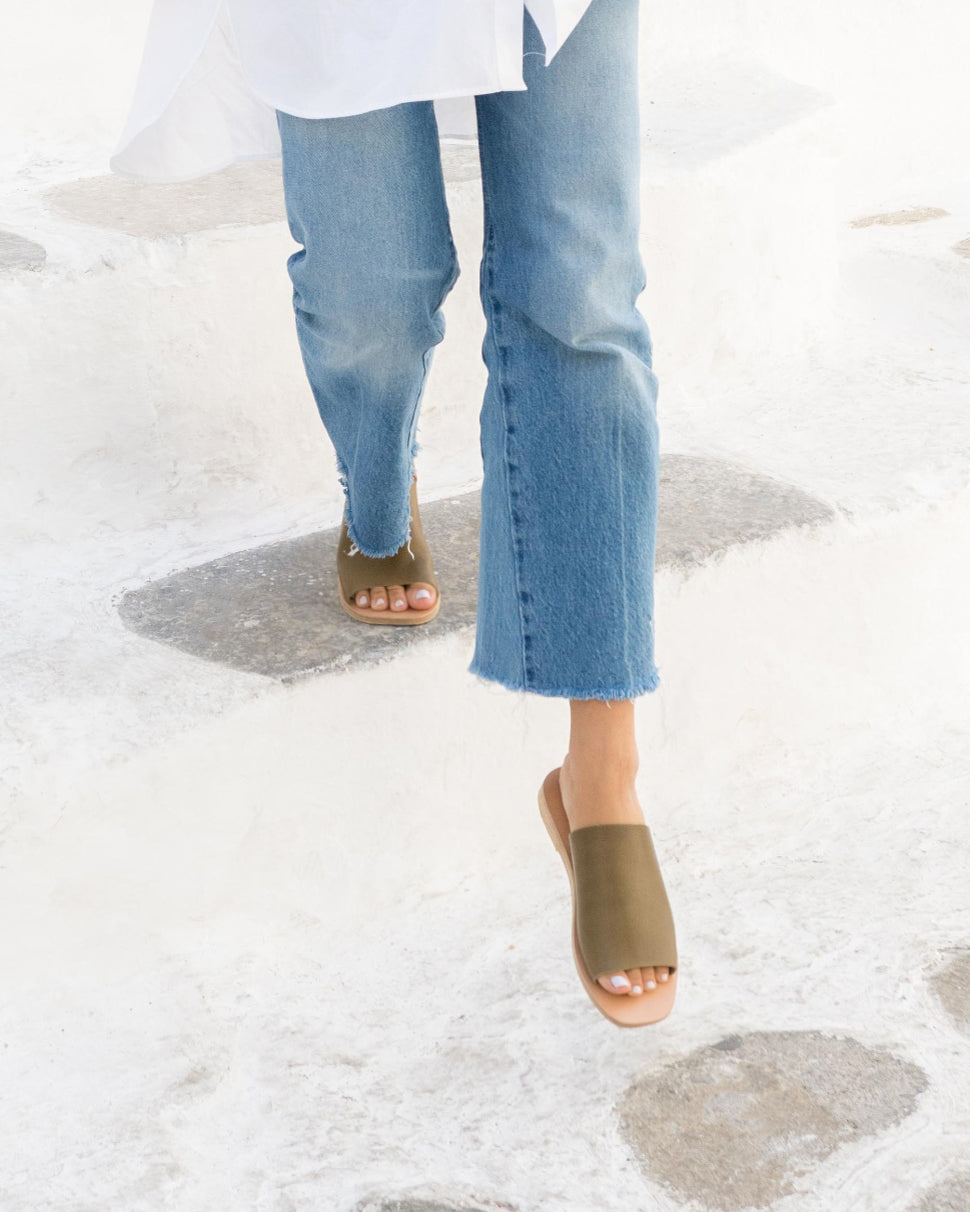 KALYMNOS SQUARE - NATURAL/ARMY GREEN