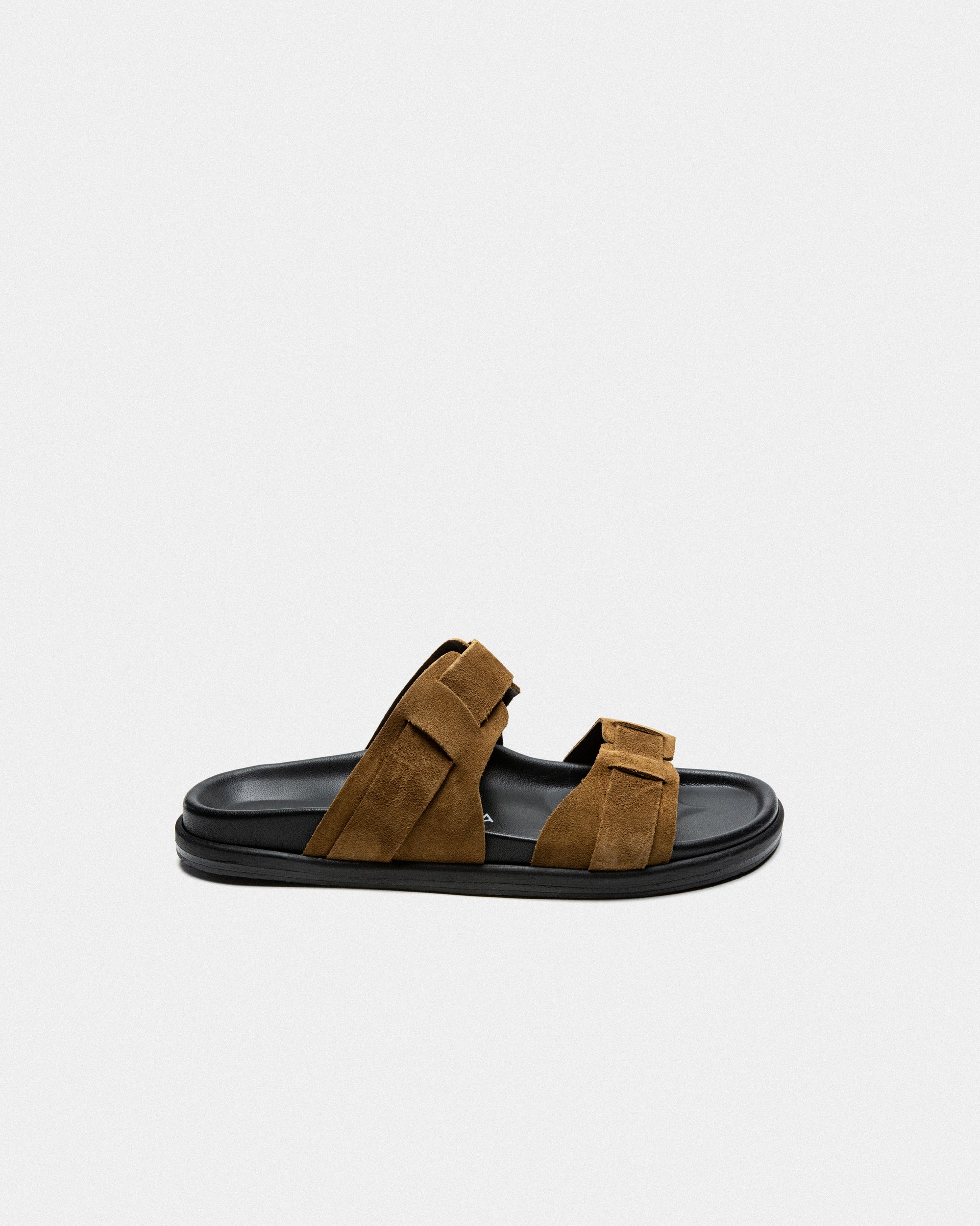 CORFU FOOTBED - BLACK/BROWN SUEDE