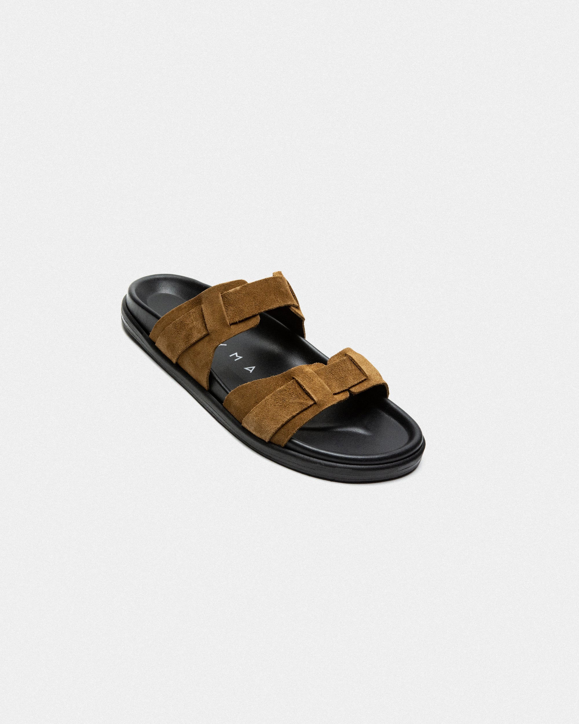 CORFU FOOTBED - BLACK/BROWN SUEDE