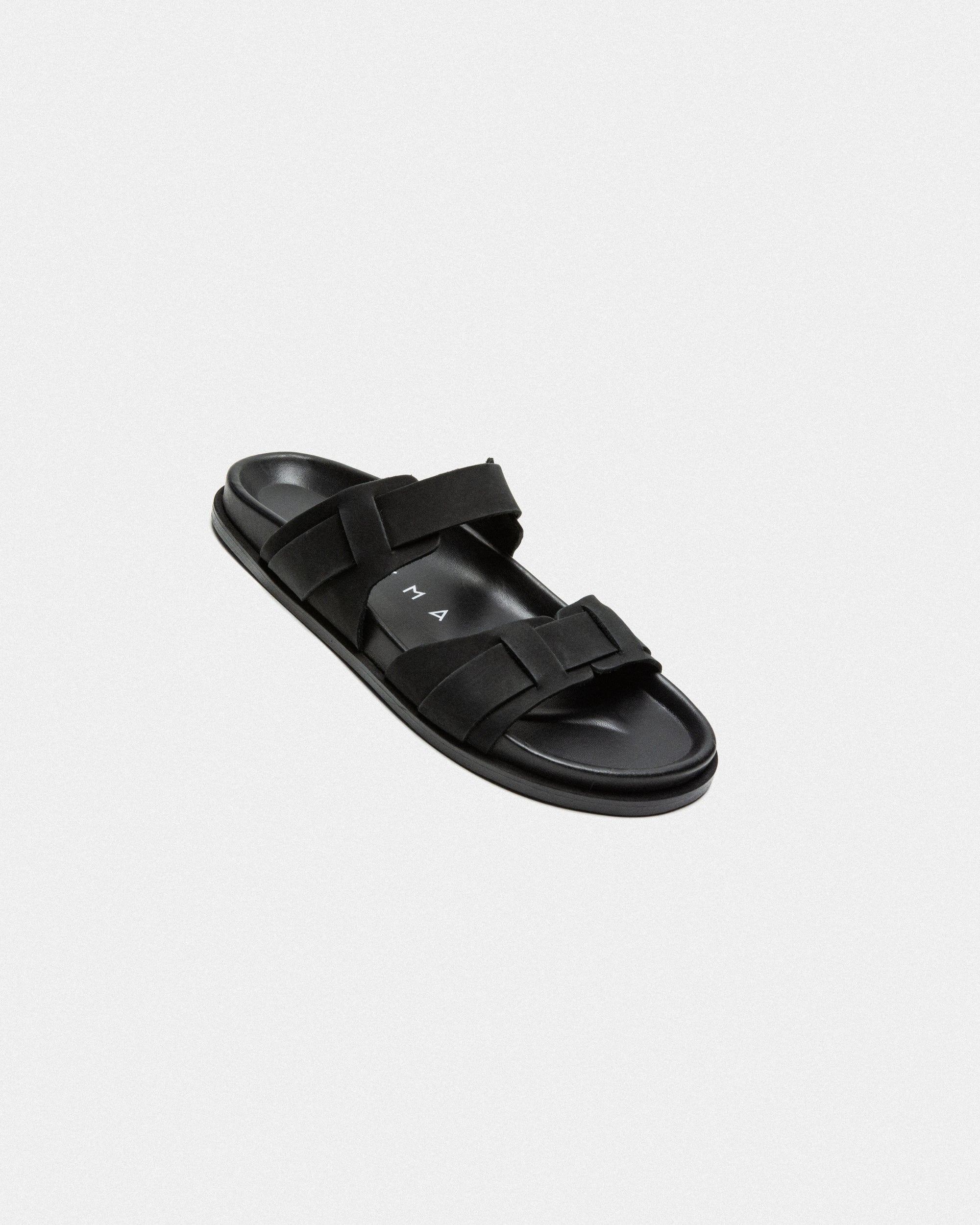 CORFU FOOTBED - BLACK/BLACK SUEDE