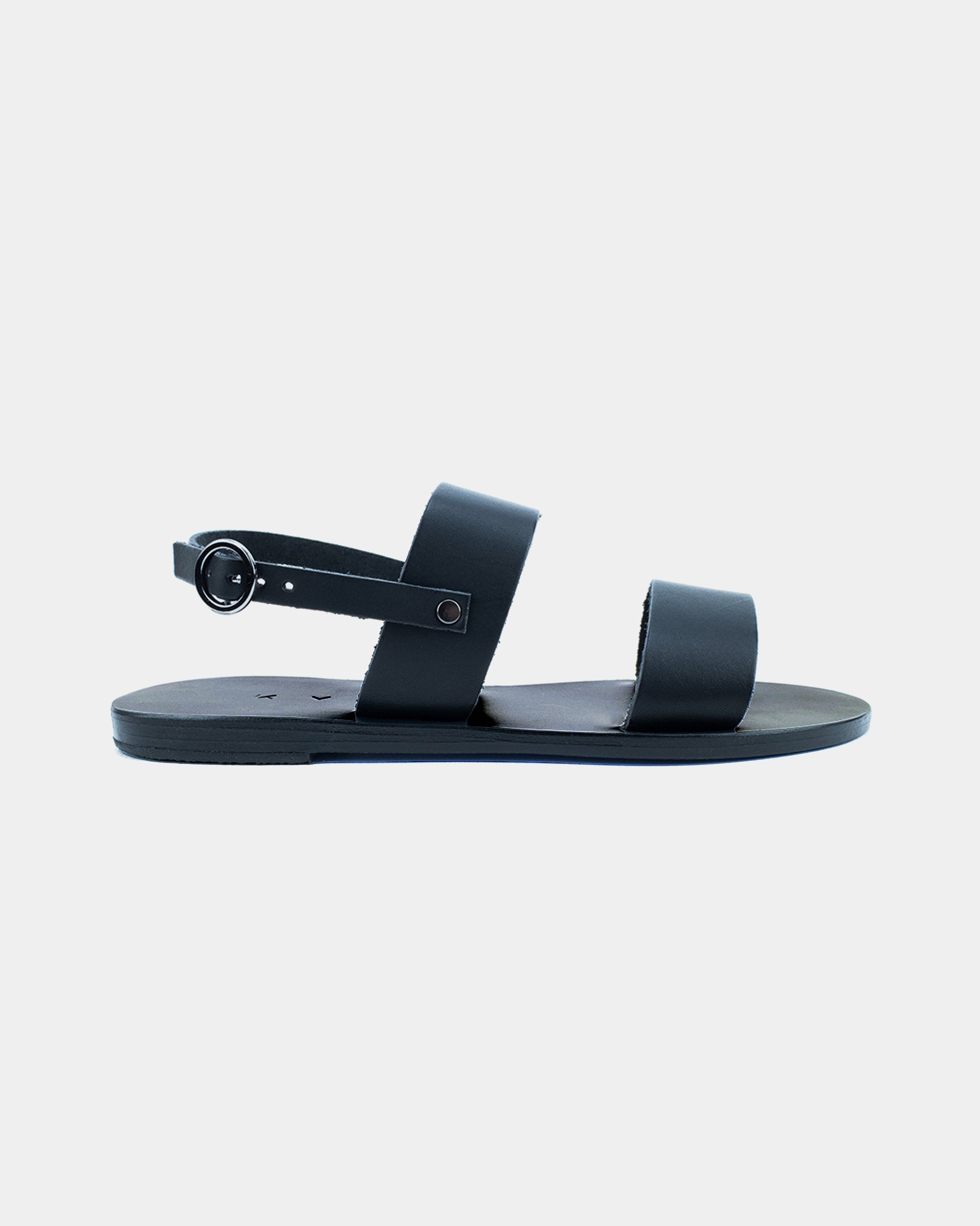 LEATHER SANDALS-FLAT SANDALS-KYMA SANDALS-STRAPPY SANDALS-BLACK
