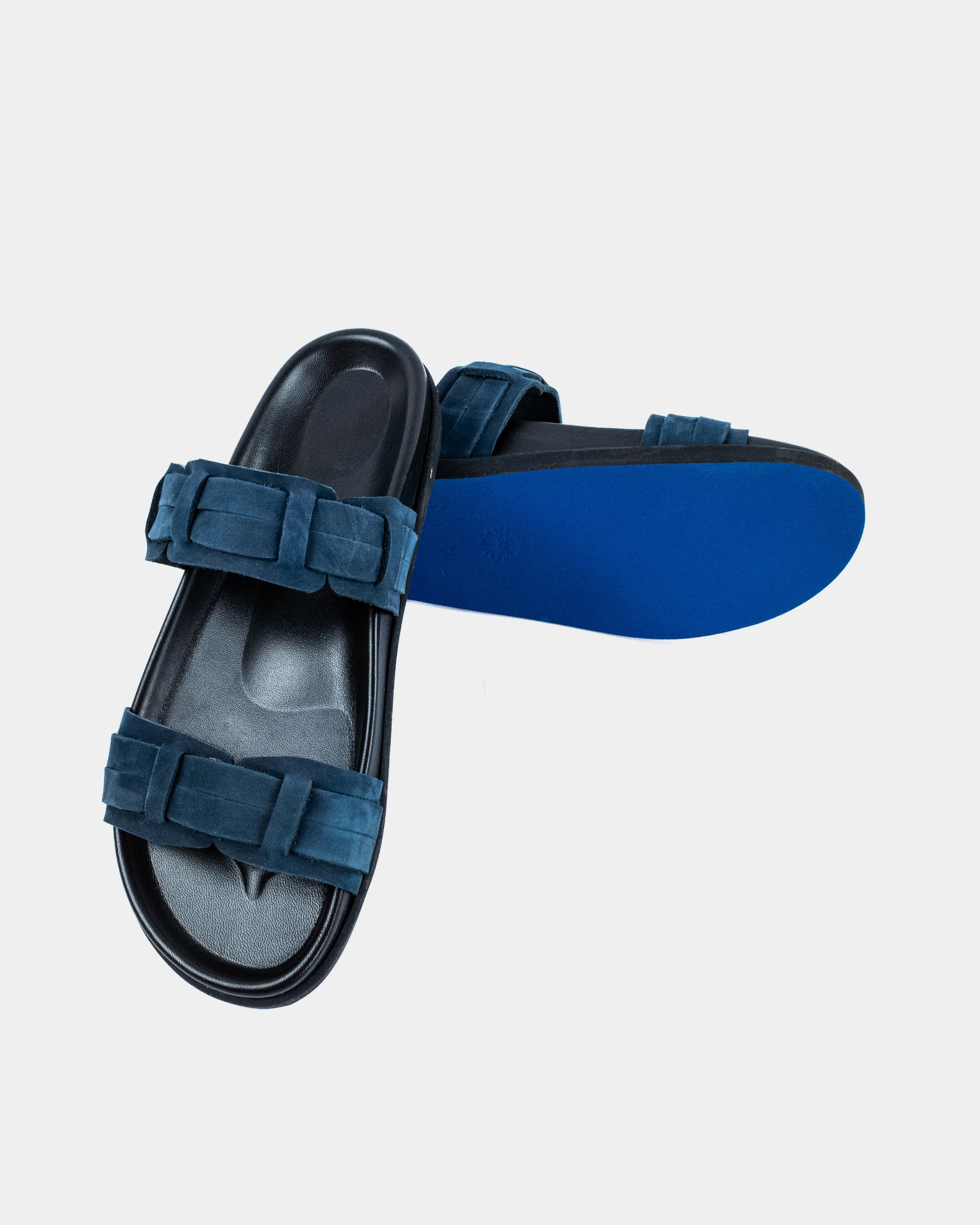 LEATHER SANDALS-FLAT SANDALS-KYMA SANDALS-STRAPPY SANDALS-NAVY
